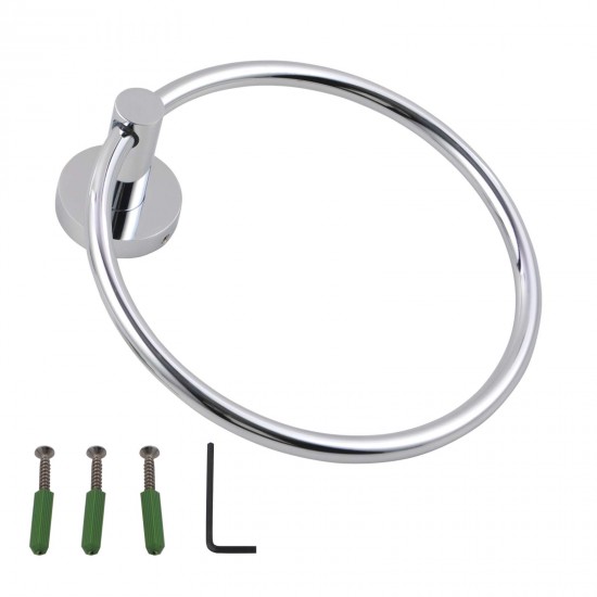 Euro Pin Lever Round Chrome Hand Towel Ring