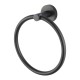 Euro Pin Lever Round Black Hand Towel Ring Wall Mounted
