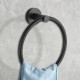 Euro Pin Lever Round Black Hand Towel Ring Wall Mounted