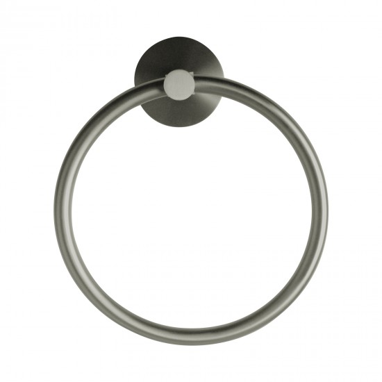 Norico Round Gunmetal Grey Hand Towel Ring Wall Mounted