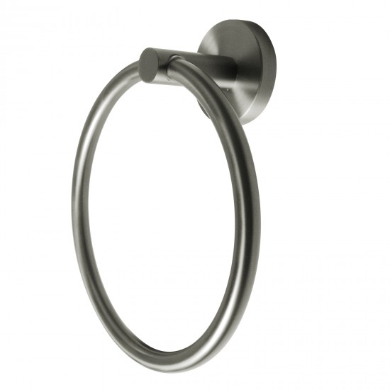 Norico Round Gunmetal Grey Hand Towel Ring Wall Mounted