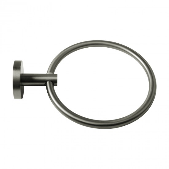Norico Round Gunmetal Grey Hand Towel Ring Wall Mounted