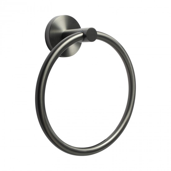 Norico Round Gunmetal Grey Hand Towel Ring Wall Mounted