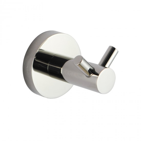 Double Robe Hook Euro Pin Lever Round Chrome Stainless Steel Wall Mounted