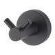 Double Robe Hook Euro Pin Lever Round Black Stainless Steel Wall Mounted