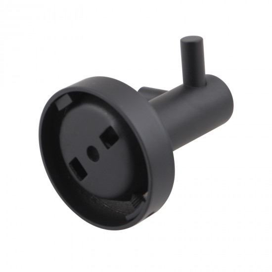 Double Robe Hook Euro Pin Lever Round Black Stainless Steel Wall Mounted