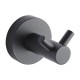 Double Robe Hook Euro Pin Lever Round Black Stainless Steel Wall Mounted