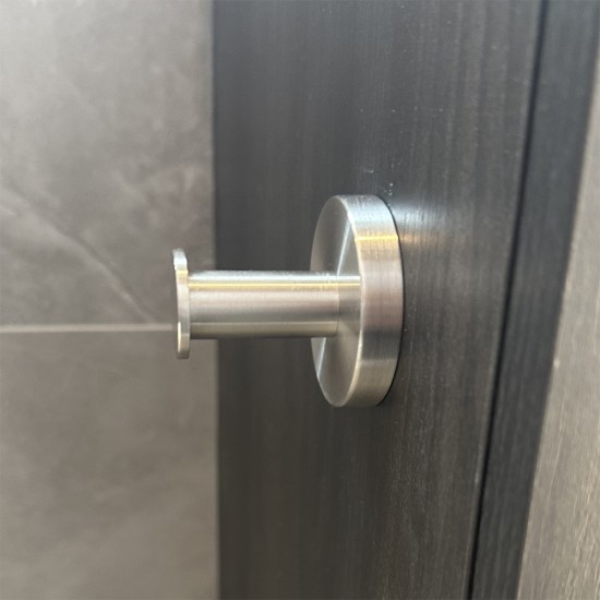 Euro Pin Lever Round Brushed Nickel Stainless Steel Robe Hook Wall Mounted