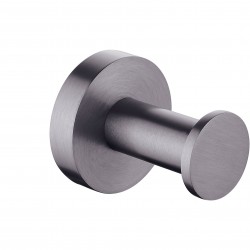 Euro Pin Lever Round Gunmetal Grey Stainless Steel Robe Hook Wall Mounted