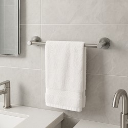 Round Chrome Hand Towel Holder 347mm Wall Mounted