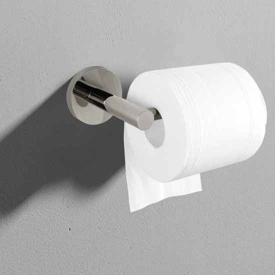 Euro Pin Lever Stainless Steel Round Brushed Nickel Toilet Paper Roll Holder Wall Mounted