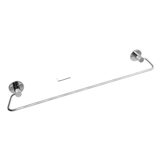 Zevi 600mm Self Adhesive Chrome Single Towel Rail Stainless Steel 304 Wall Mounted Drill Free