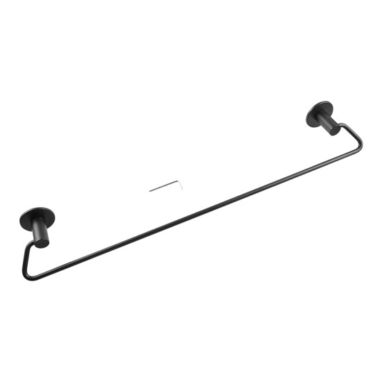 Zevi 600mm Self Adhesive Black Single Towel Rail Stainless Steel 304 Wall Mounted Drill Free