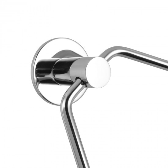 Zevi Self Adhesive Round Chrome Hand Towel Holder 304 Stainless Steel Drill Free