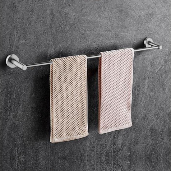 Pentro Round Brushed Nickel Single Towel Rack Rail 900mm CUT TO SIZE Stainless Steel 304