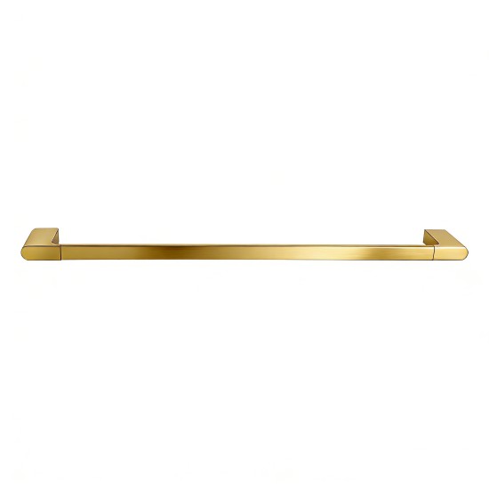 Square Brushed Yellow Gold Single Hand Towel Rail Stainless Steel Wall Mounted
