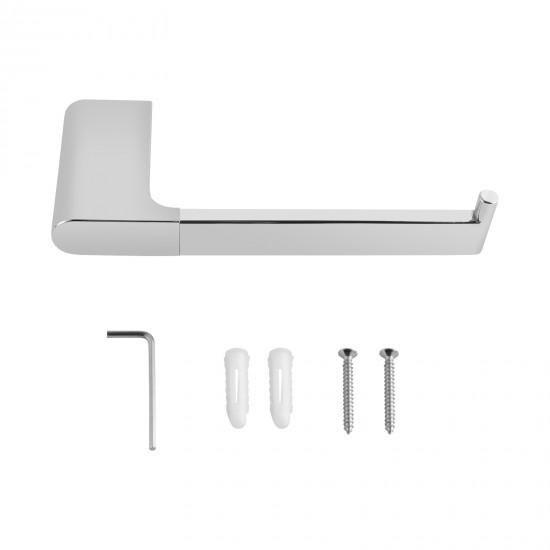 Square Chrome Toilet Paper Holder Wall Mounted