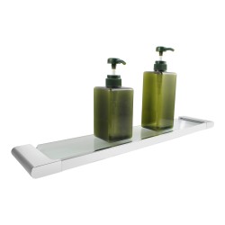 Chrome Single Glass Shelf Storage Brass Wall Mounted