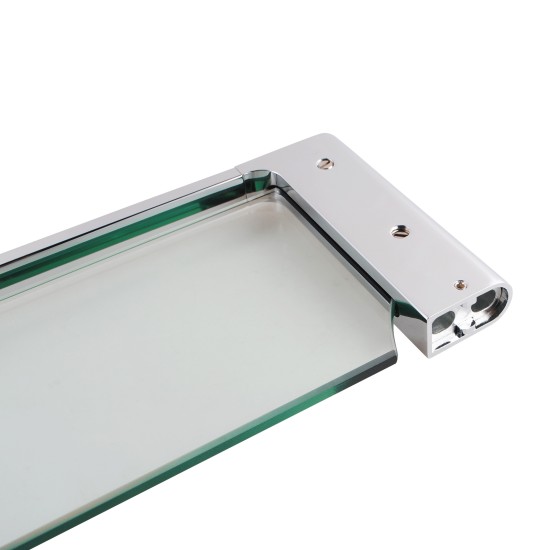 Chrome Single Glass Shelf Storage Brass Wall Mounted