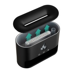 4 Color Salt Stone Simulation 3D Flame Ultrasonic Aroma Diffuser Humidifier - USB Essential Oil Aromatherapy Diffuser