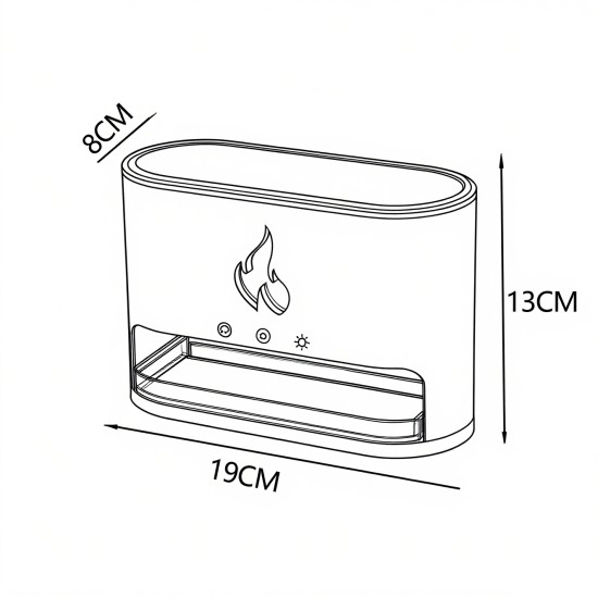 4 Color Salt Stone Simulation 3D Flame Ultrasonic Aroma Diffuser Humidifier - USB Essential Oil Aromatherapy Diffuser