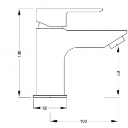 Aquatica Saluto All Pressures Basin Mixer Chrome