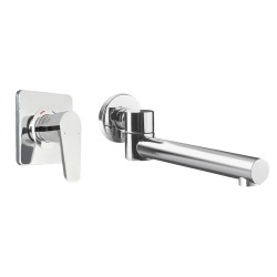 Aquatica All Pressures Saluto Shower Mixer With Round Swivel Bath Spout Chrome Set