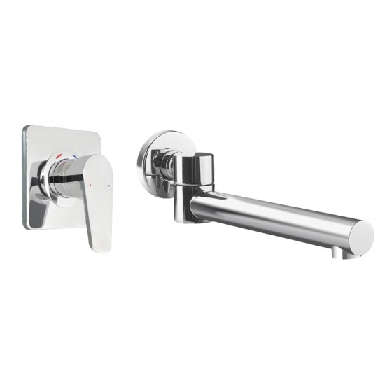 Aquatica All Pressures Saluto Shower Mixer With Round Swivel Bath Spout Chrome Set
