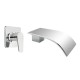 Aquatica All Pressures Saluto Shower Mixer With Waterfall Wall Spout Chrome Set