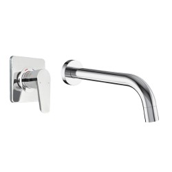 Aquatica All Pressures Saluto Shower Mixer With Round Bath Spout Chrome Set
