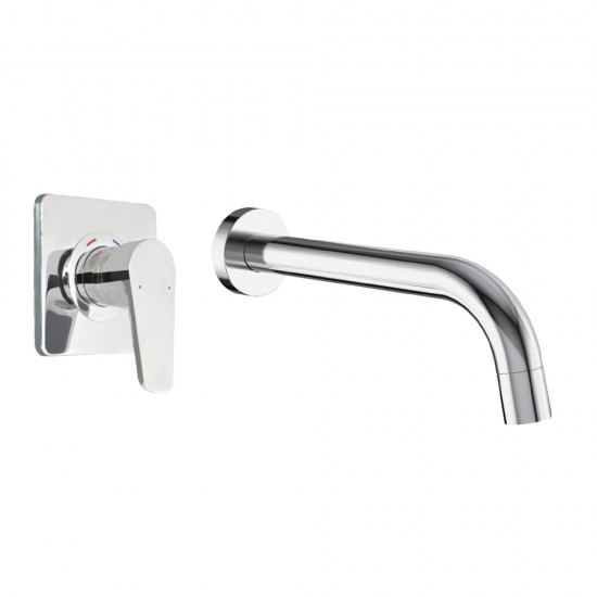 Aquatica All Pressures Saluto Shower Mixer With Round Bath Spout Chrome Set
