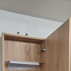 450x150x750mm Plywood 1-Door Light Oak Mirror Cabinet 