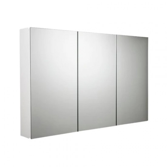 900x150x750mm Plywood 3-Door White Mirror Cabinet 