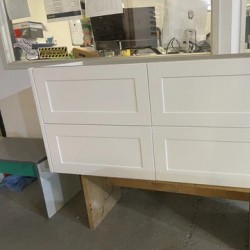 HAMPTON 1200X460X580MM PLYWOOD WALL HUNG VANITY - MATTE  WHITE WITH CERAMIC TOP