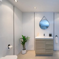 MADRID 900X460X850MM PLYWOOD FLOOR STANDING VANITY - LIGHT OAK WITH CERAMIC TOP