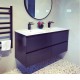 NELSON 1500X460X580MM PLYWOOD WALL HUNG VANITY - BLACK WITH DOUBLE CERAMIC TOP