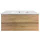 NELSON 1200X460X580MM PLYWOOD WALL HUNG VANITY - LIGHT OAK WITH CERAMIC TOP