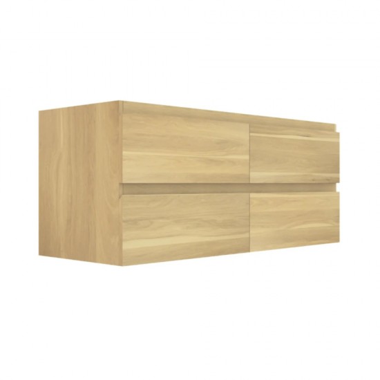 NELSON 1800X460X580MM PLYWOOD WALL HUNG VANITY - LIGHT OAK WITH DOUBLE POLYMARBLE TOP