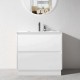 POLO 900X460X850MM PLYWOOD FLOOR STANDING VANITY - WHITE GLOSS WITH CERAMIC TOP