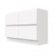 POLO 1800X450X850MM PLYWOOD FLOOR STANDING VANITY - GLOSS WHITE WITH DOUBLE POLYMARBLE TOP