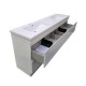 POLO 1800X450X850MM PLYWOOD FLOOR STANDING VANITY - GLOSS WHITE WITH DOUBLE POLYMARBLE TOP