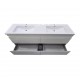 POLO 1800X450X850MM PLYWOOD FLOOR STANDING VANITY - GLOSS WHITE WITH DOUBLE POLYMARBLE TOP