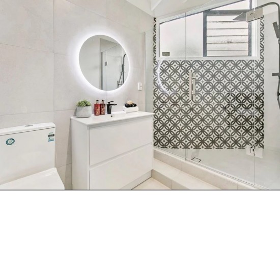 POLO 900X460X850MM PLYWOOD FLOOR STANDING VANITY - WHITE GLOSS WITH CERAMIC TOP