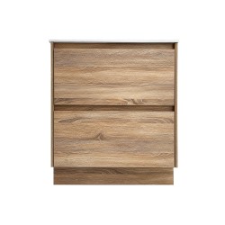 POLO 750X460X850MM PLYWOOD FLOOR STANDING VANITY - LIGHT OAK WITH CERAMIC TOP