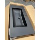 POLO 900X460X850MM PLYWOOD FLOOR STANDING VANITY - BLACK AND LIGHT OAK WITH BLACK POLYMARBLE TOP