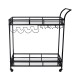 Bar Trolley with Mirror Shelves Rolling Wine and Service Trolley With Wine Rack And Glass Holder Modern Home Bar Storage Trolley Suitable for Kitchen and Restaurant