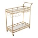 Bar Trolley with Glass Shelves Rolling Wine and Service Trolley With Wine Rack And Glass Holder Modern Home Bar Storage Trolley Suitable for Kitchen and Restaurant