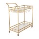 Bar Trolley with Glass Shelves Rolling Wine and Service Trolley With Wine Rack And Glass Holder Modern Home Bar Storage Trolley Suitable for Kitchen and Restaurant