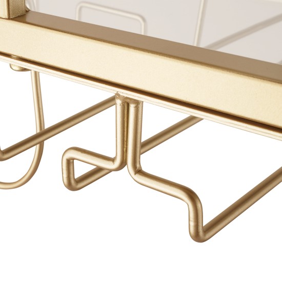 Bar Trolley with Glass Shelves Rolling Wine and Service Trolley With Wine Rack And Glass Holder Modern Home Bar Storage Trolley Suitable for Kitchen and Restaurant