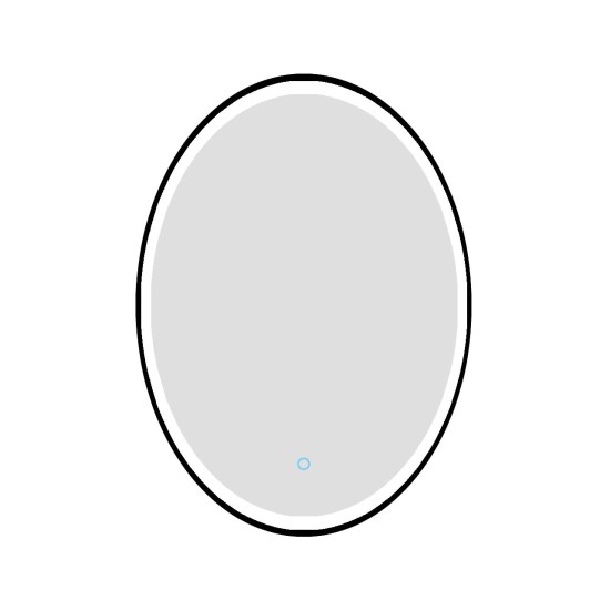 500x700mm  Black Frame Oval Led Mirror  Anti Fog 3-Color Adjustable